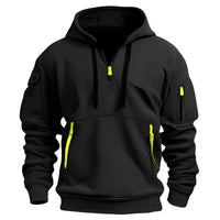 Burton - Moderner Hoodie mit halbem Reißverschluss in Schwarz