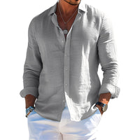 Félicien - Angenehmes langärmeliges Poloshirt in Grau
