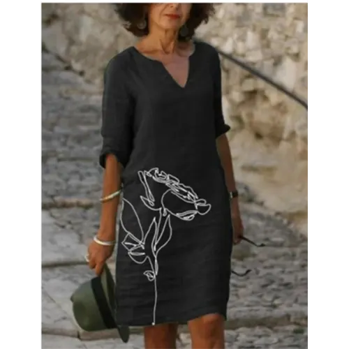 Frühlingszauber | Mini Kleid mit Blumendesign und V-Ausschnitt für Damen