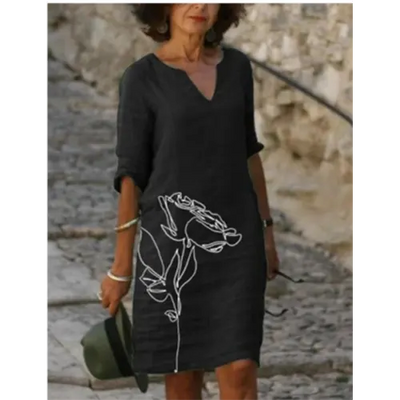 Frühlingszauber | Mini Kleid mit Blumendesign und V-Ausschnitt für Damen