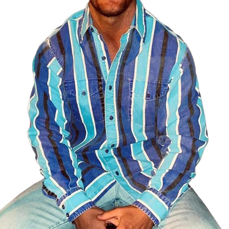 Keanne | Poloshirt Herren – Hochwertige Baumwolle, Retro Streifen, Bequem und Stilvoll