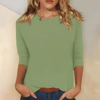 Katherina - Bequemes Rundhals-Shirt in Grün