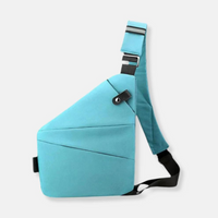 Liv | Sichere Schultertasche aus Nylon in Hellblau
