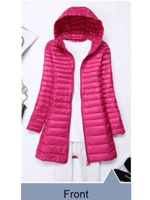 Damen Daunenjacke, faltbar und leicht mit Kapuze