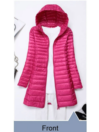 Damen Daunenjacke, faltbar und leicht mit Kapuze