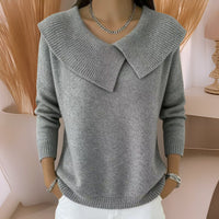Jennifer™ | Strickpullover mit weichem Kragen in Grau