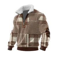 Tobias | ThermoSoft Fleecepullover mit Stehkragen in Braun