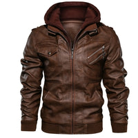 Herren Jacke mit abnehmbarer Kapuze und Taschen in Rot