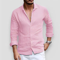 Félicien - Angenehmes langärmeliges Poloshirt in Rosa
