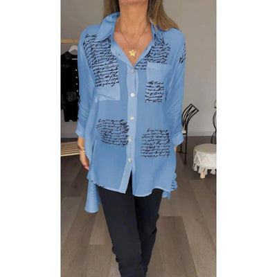 Broznan® | Stylische Bluse mit Buchstaben-Print