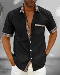 Theo | Herren Kurzarm Shirt Komfort Casual Sommer Urban Modern in Schwarz