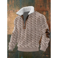 Tobias | ThermoSoft Fleecepullover mit Stehkragen in Hellbraun