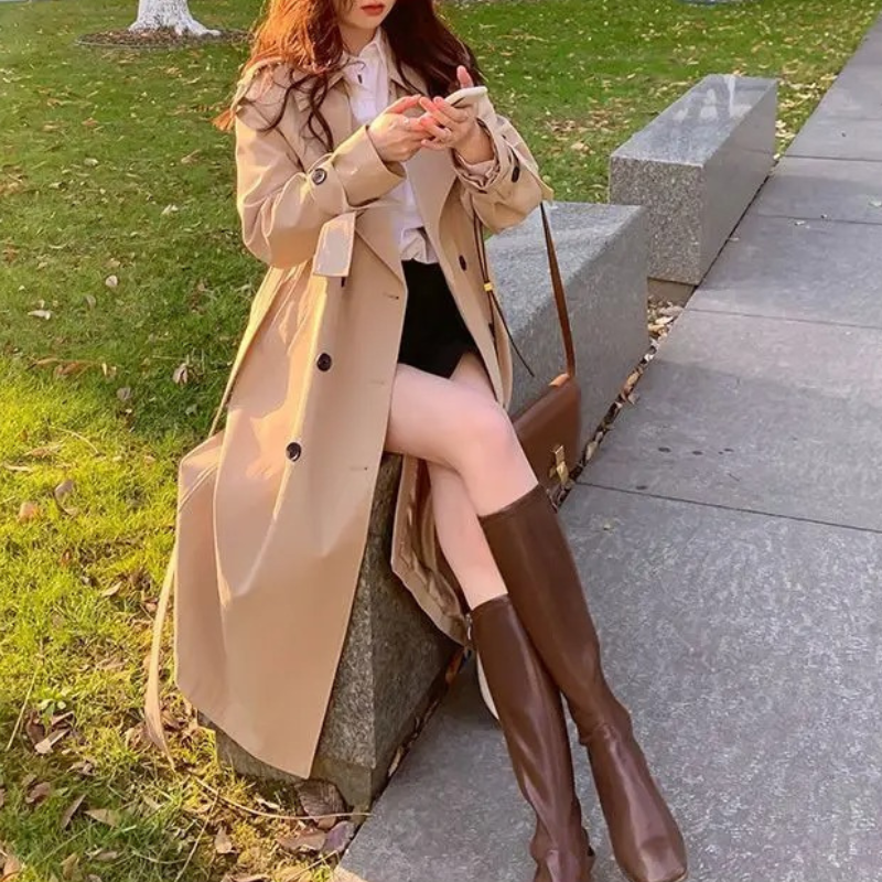 Langer Eleganter Luxe Trenchcoat für Damen | Ideal für den Winter