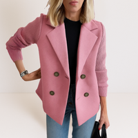 Martine™ | Elegante Jacke mit Strickärmeln in Rosa