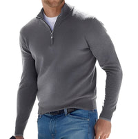 Nash - Freizeitpullover mit halbem Reißverschluss in Grau