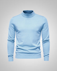 Fabian | Herren Klassiker Stehkragenpullover in Hellblau