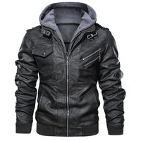 Herren Jacke mit abnehmbarer Kapuze und Taschen in Schwarz