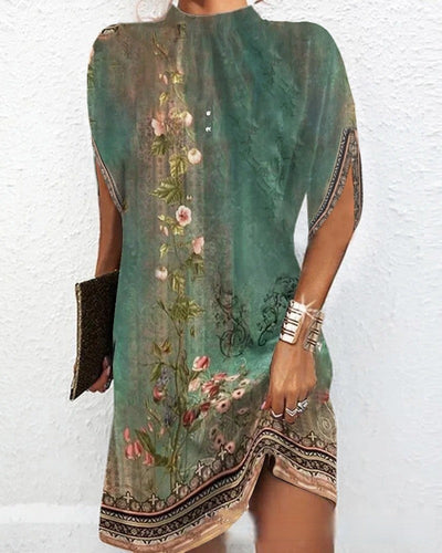 Hacinta | Damenkleid mit Fledermausärmeln – Leichter Stoff, Minimalistisch