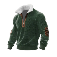Tobias | ThermoSoft Fleecepullover mit Stehkragen in Grün