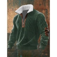 Ibrahima – Fleece Rollkragen Pullover Mit Reißverschluss in Grün