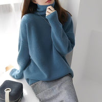 Clementine - Damenpullover mit kuscheligem Rollkragen in Blau