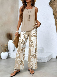 Jesse | Damen Outfit Set Stilvoll Fließend Elegant Koordiniert Modern in Khaki
