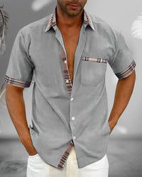 Theo | Herren Kurzarm Shirt Komfort Casual Sommer Urban Modern in Grau
