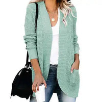 HANAE –  Long-cardigan mit retro-flair in Rote Bohnenpaste grün