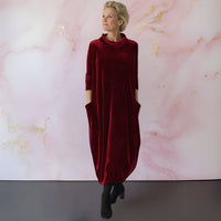 Anja™ | Samtiges elegantes Maxikleid in Rot