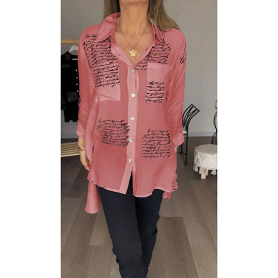 Broznan® | Stylische Bluse mit Buchstaben-Print