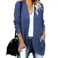 HANAE –  Long-cardigan mit retro-flair in Jeansblau