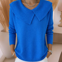 Jennifer™ | Strickpullover mit weichem Kragen in Blau