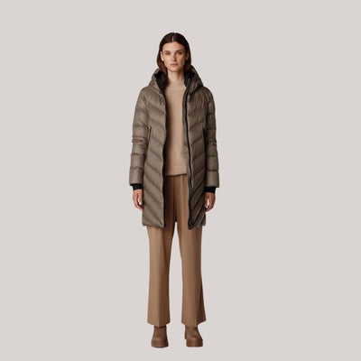 Hammery | Eleganter langer Steppmantel mit Kapuze