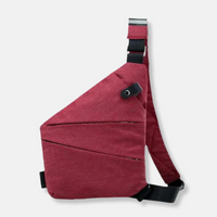 Liv | Sichere Schultertasche aus Nylon in Bordeauxrot