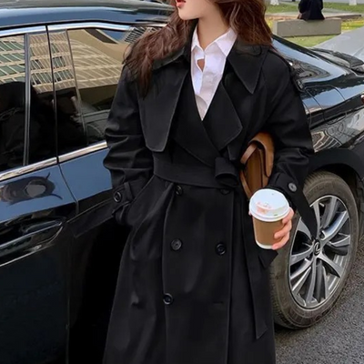 Langer Eleganter Luxe Trenchcoat für Damen | Ideal für den Winter