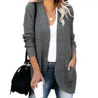 HANAE –  Long-cardigan mit retro-flair in Dunkelgrau