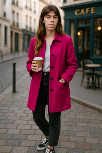 Natalie - Freizeitblazer mit Kapuze in Rosa