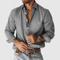 Adrian | Herren Hemd Klassisch Elegant Business Casual Zeitlos Stil in Grau