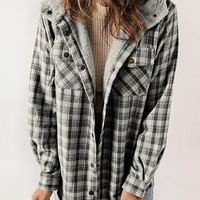 Amira-Karierte Kapuzenjacke – Lässiger Herbst-Look in Grau