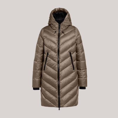 Hammery | Eleganter langer Steppmantel mit Kapuze