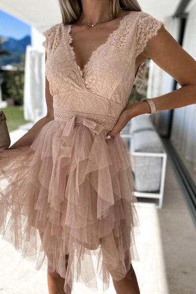 Fudus | Weißes Kleid Mit V-Ausschnitt