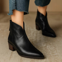 Christina™ | Luxuriöse Stiefeletten mit niedrigem Absatz in Schwarz