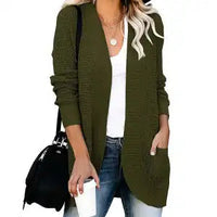 HANAE –  Long-cardigan mit retro-flair in Armeegrün