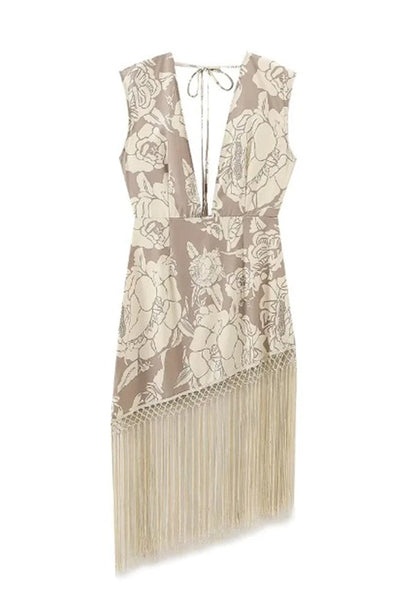 Fudus | Asymmetrisches V-Ausschnitt Kleid