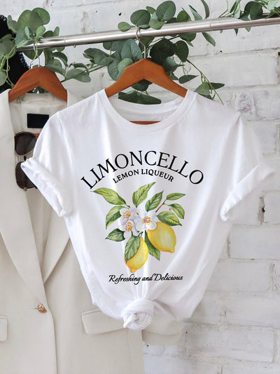 Limoncel | Damen-T-Shirt mit Blumendruck