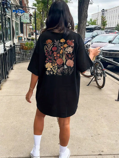 Irys | T-Shirt-Kleid mit Rundhalsausschnitt und Blumenmuster