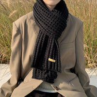 Matteo Herren Strickschal mit geometrischem Muster in Schwarz
