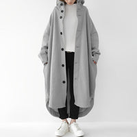 Cailyn - Bequemer langer Trenchcoat in Grau