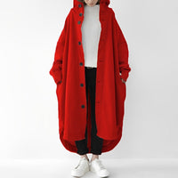 Cailyn - Bequemer langer Trenchcoat in Rot