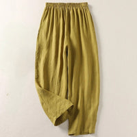 Amalia | Leichte Sommerhose aus Baumwolle & Leinen in Olive